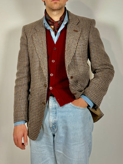 Giacca anni ‘70 in tweed multicolore - tg. 48/50