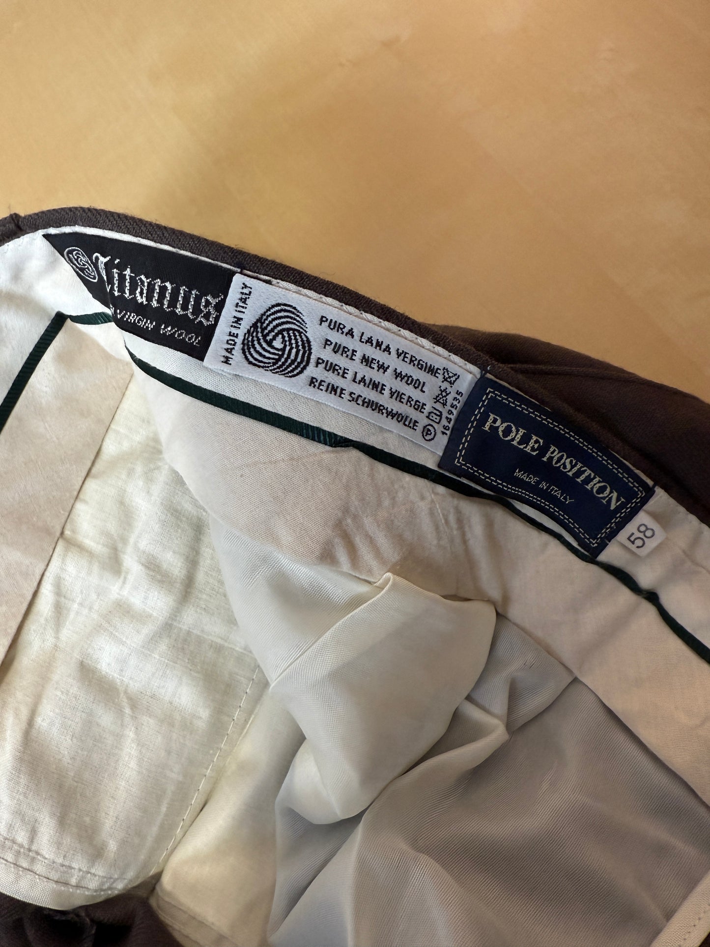 Pantaloni flanella color cachi - tg. 58