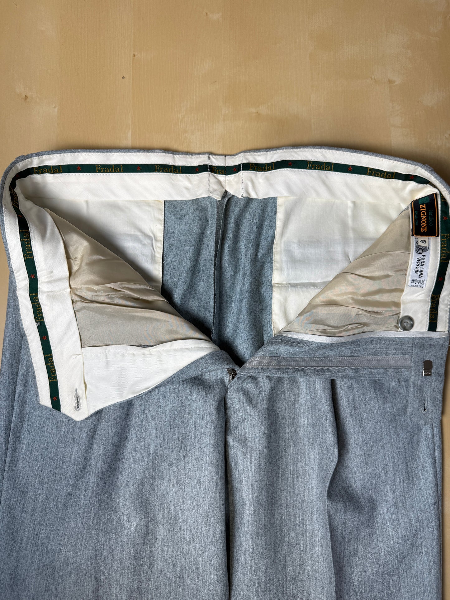 Pantaloni anni ‘80 flanella grigio chiaro (NOS) - tg. 48