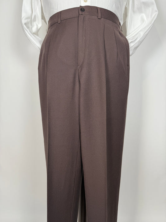 Pantaloni anni ‘70/‘80 in cavalry twill marrone (NOS) - tg. 46/48