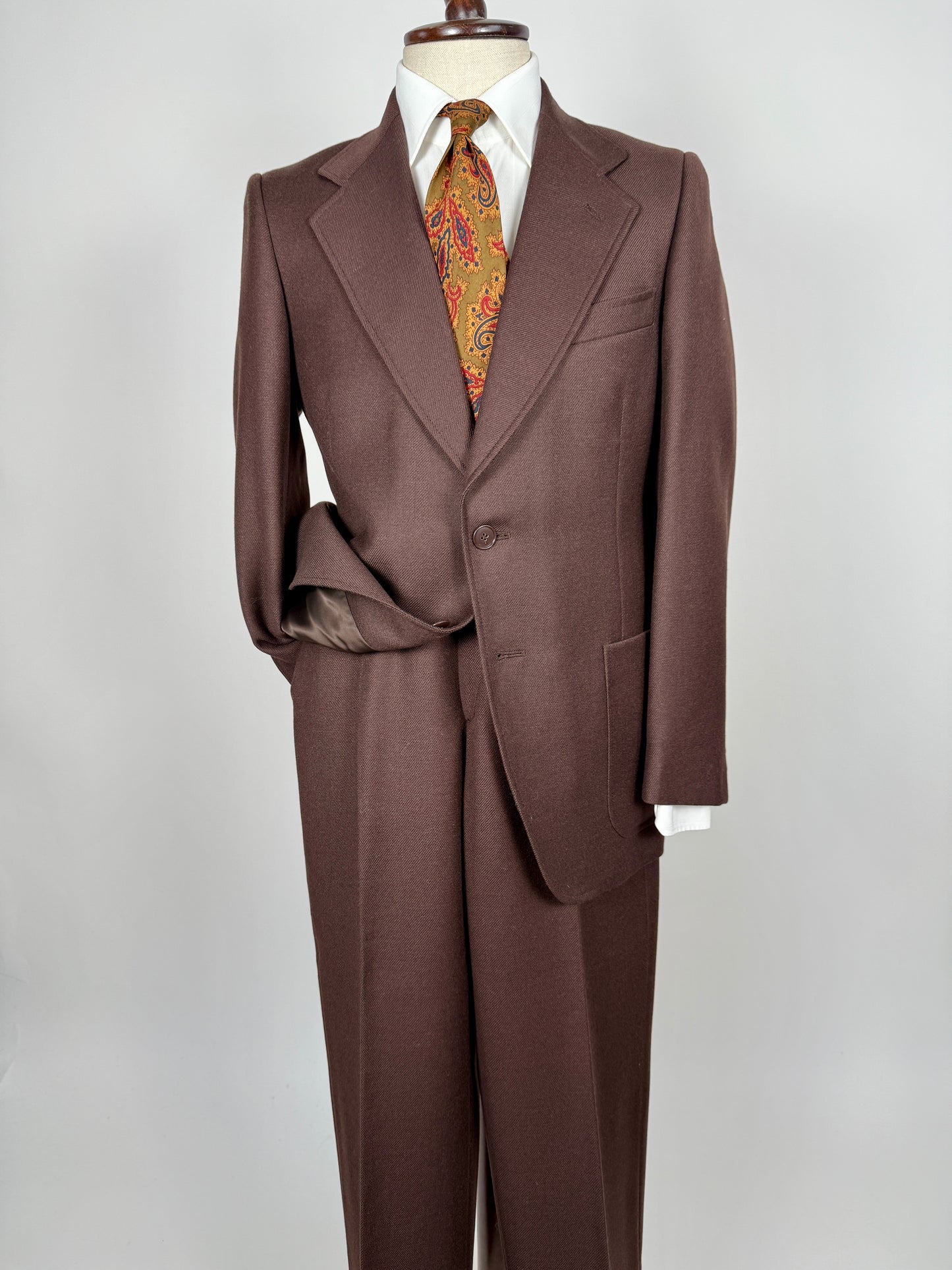 Completo anni ‘70 cavalry twill marrone - tg. 44/46