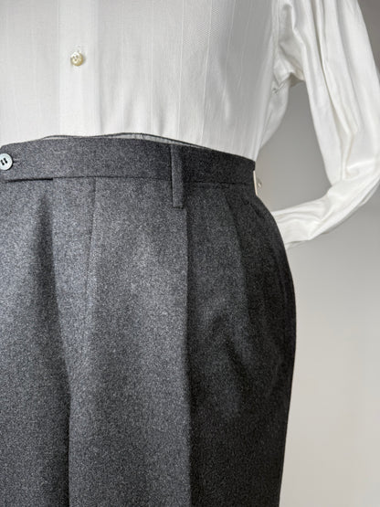 Pantaloni sartoriali anni ‘70/‘80 flanella grigia - tg. 52