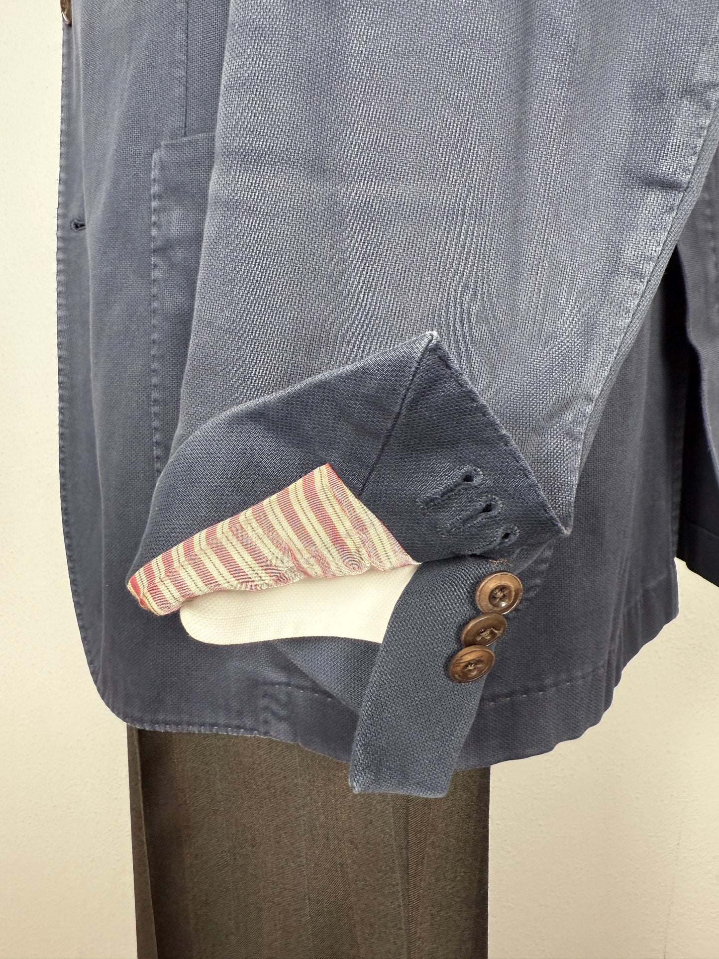 Giacca Boglioli destrutturata in piquet di cotone blu - tg. 54/56