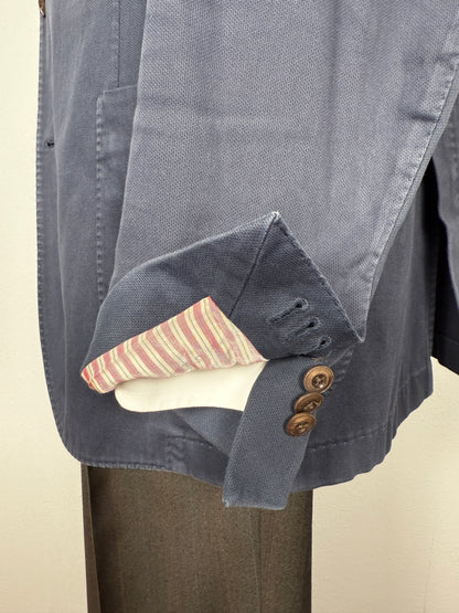 Giacca Boglioli destrutturata in piquet di cotone blu - tg. 54/56