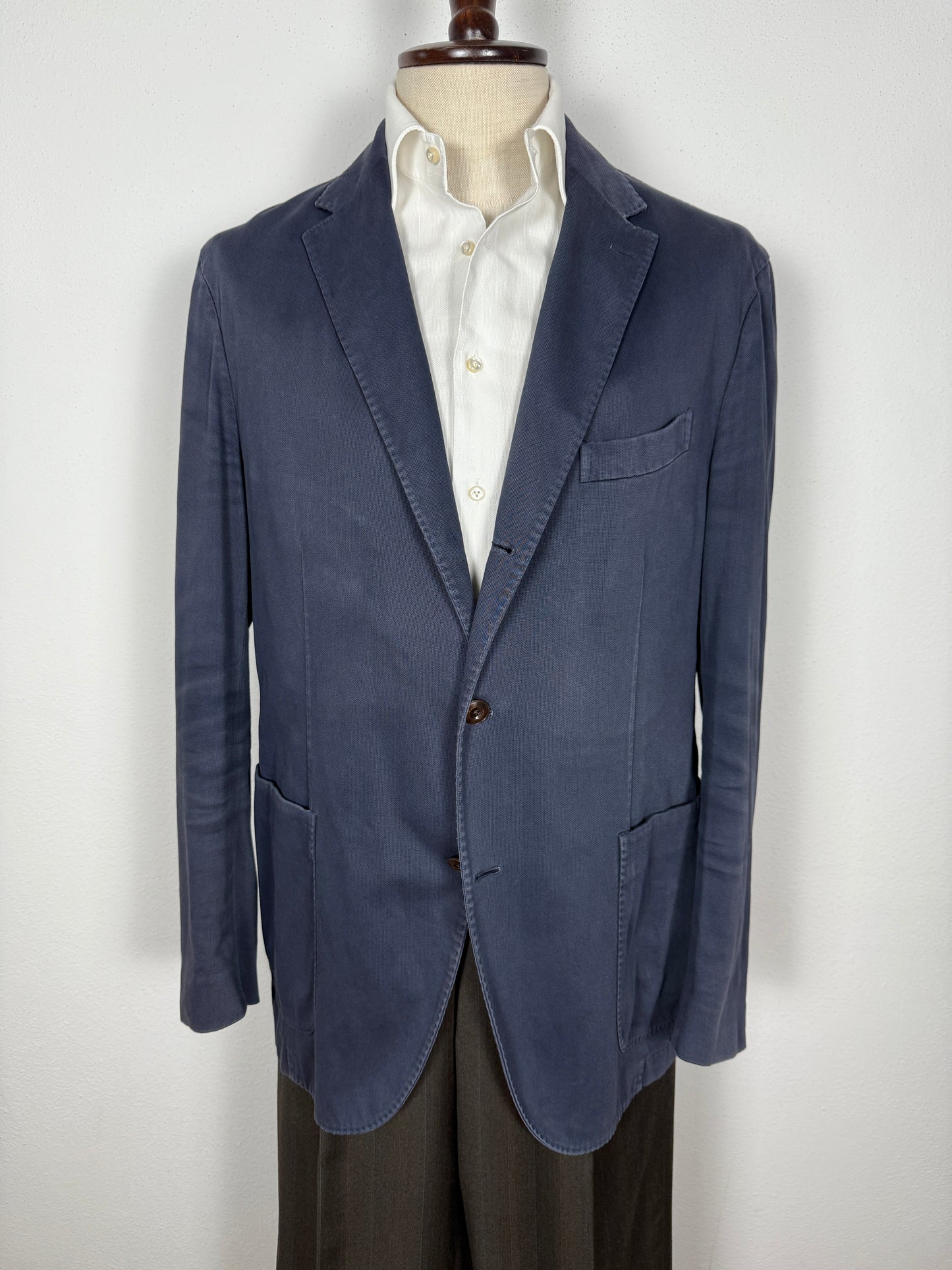 Giacca Boglioli destrutturata in piquet di cotone blu - tg. 54/56