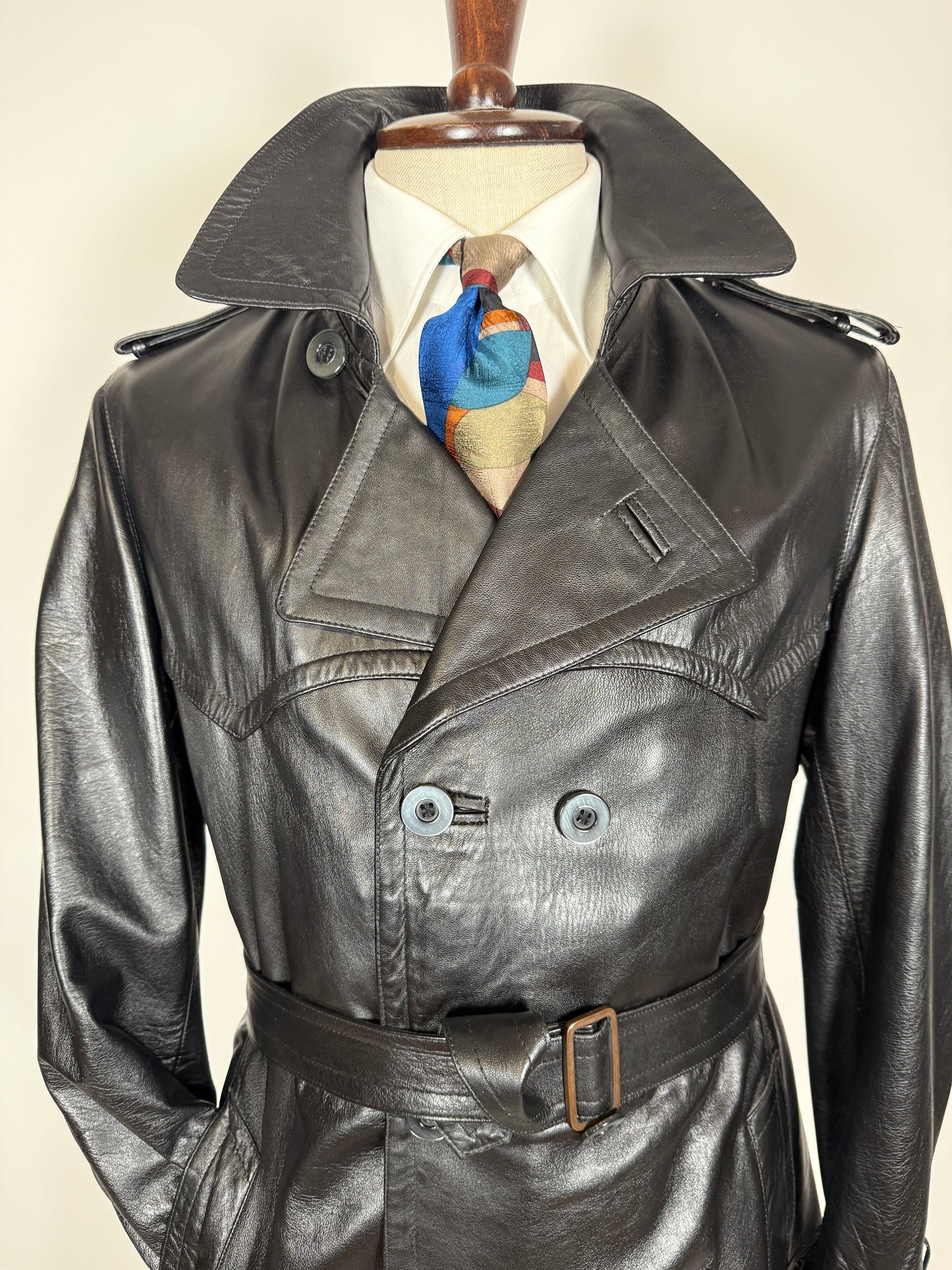 Trench anni ‘70 in pelle - tg. 44/46