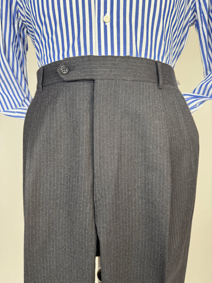 Completo Burberry flanella grigio antracite gessato - tg. 50