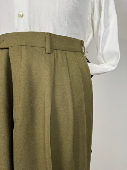 Pantaloni anni ‘80 flanella verde oliva (NOS) - tg. 48