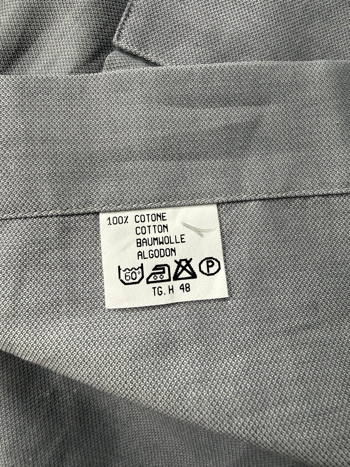Camicia da sera in piquet grigio collo diplomatico - M collo 41