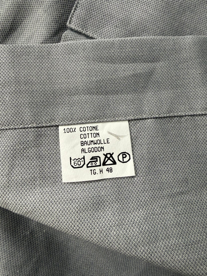 Camicia da sera in piquet grigio collo diplomatico - M collo 41