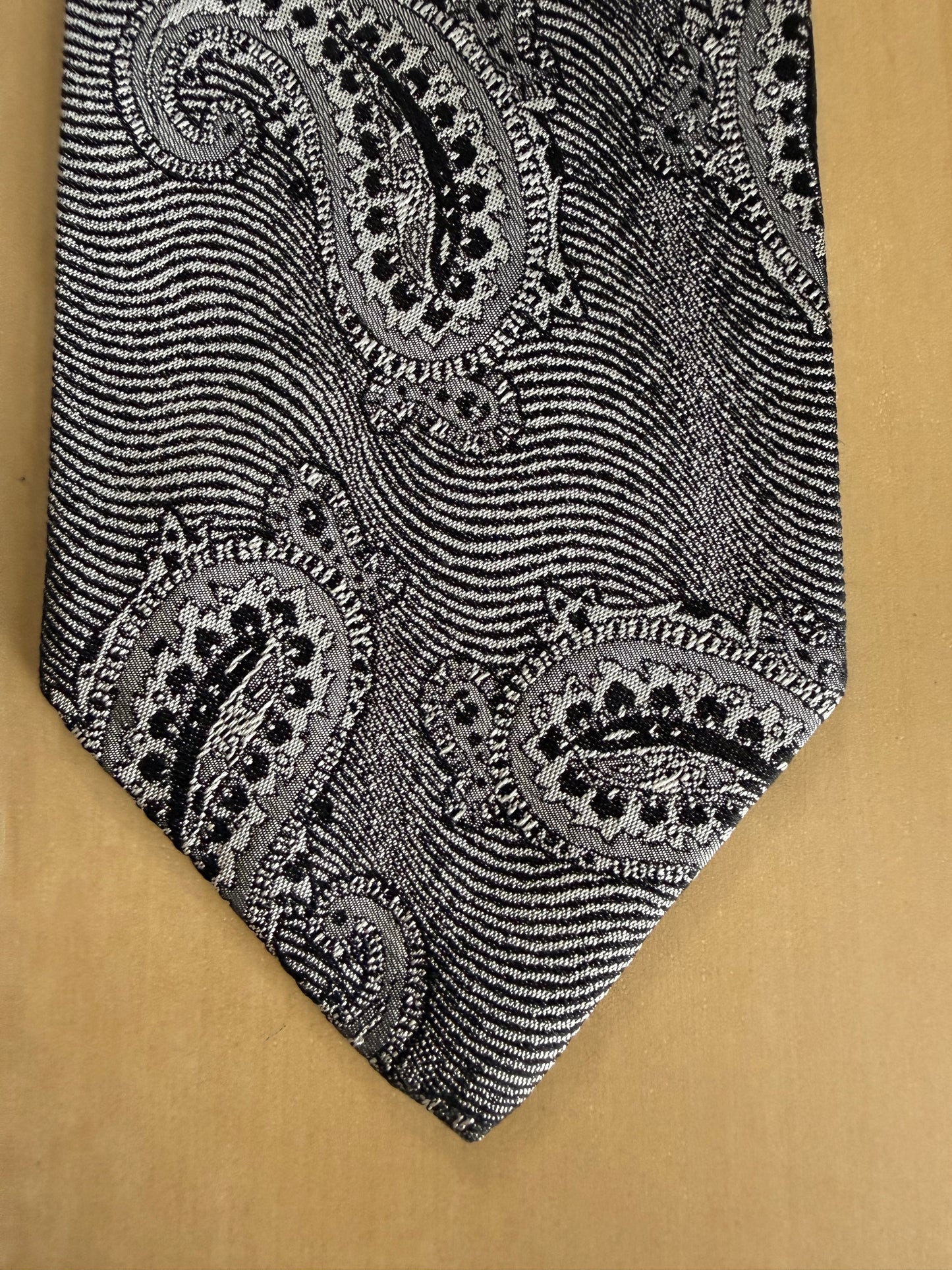 Cravatta Prochownick paisley argento jacquard