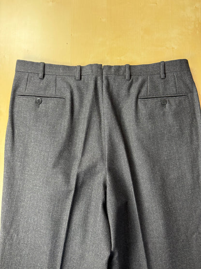 Completo Brioni doppiopetto anni '80 flanella antracite gessato - tg. 56