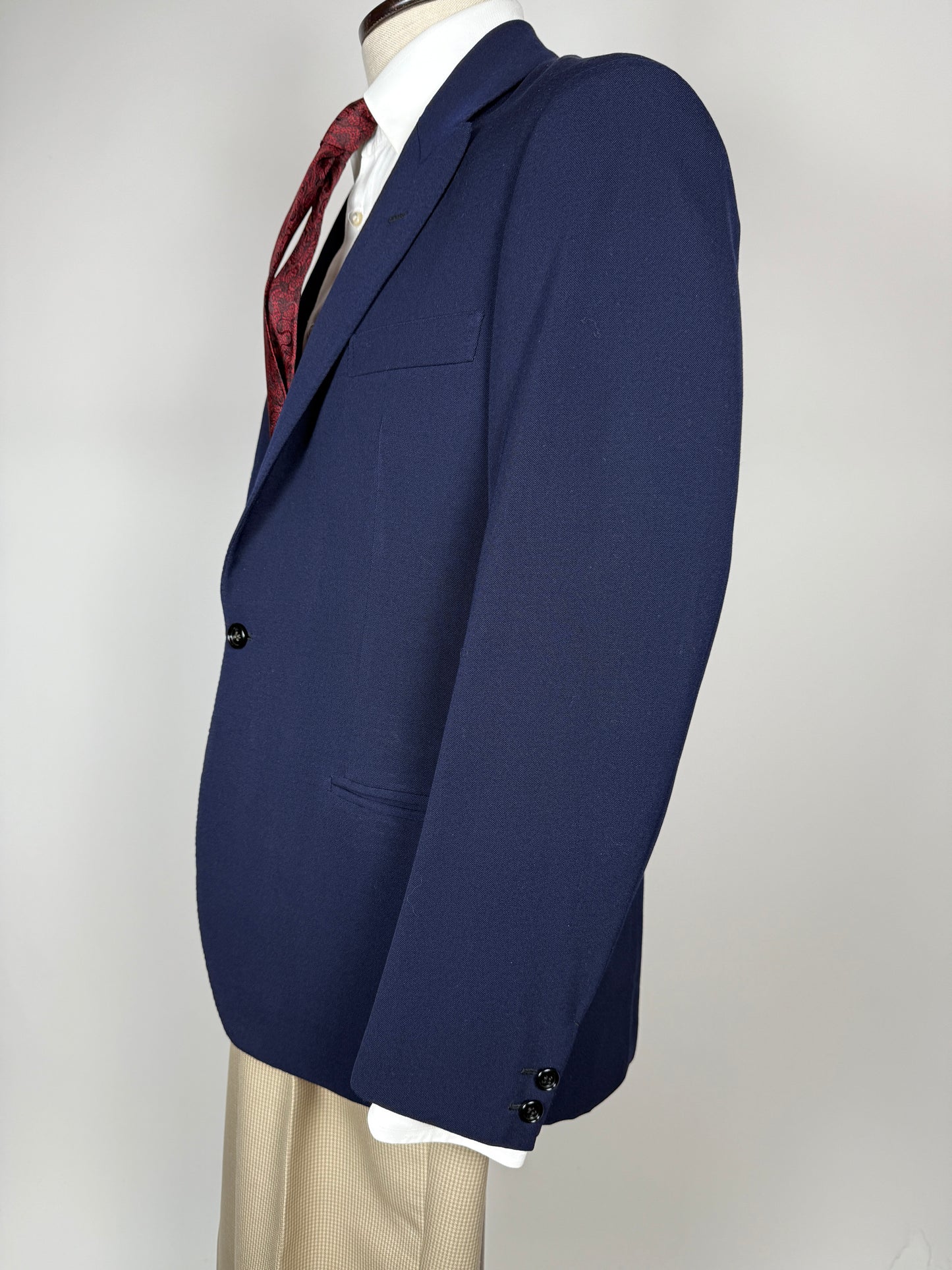 Giacca sartoriale anni ‘50/‘60 flanella pettinata mono bottone e revers lancia - tg. 48/50