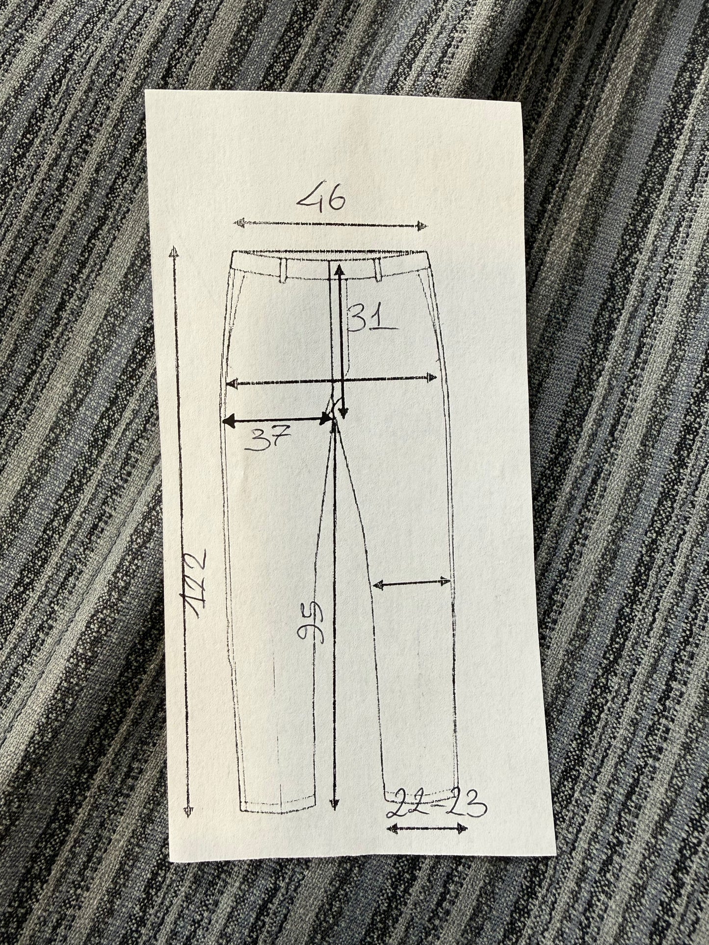 Pantaloni anni ‘80 in fresco lana grigio striato (NOS) - tg. 52