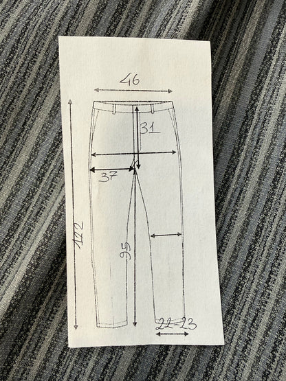 Pantaloni anni ‘80 in fresco lana grigio striato (NOS) - tg. 52