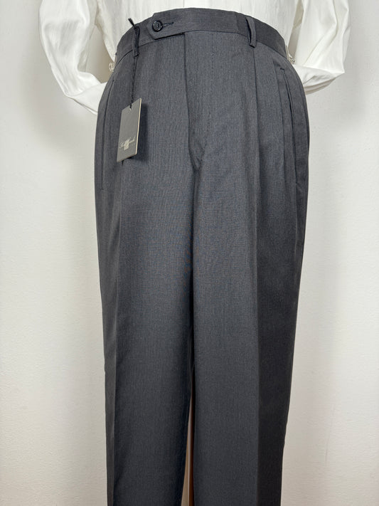 Pantalone anni '90 in fresco lana grigio antracite (NOS) - tg. 46