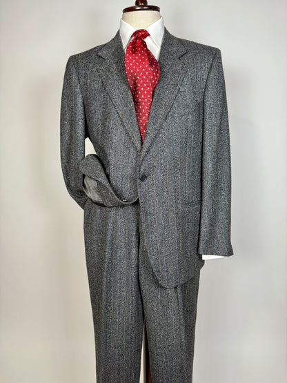 Completo anni ‘70/‘80 tweed lana e seta - tg. 52/54