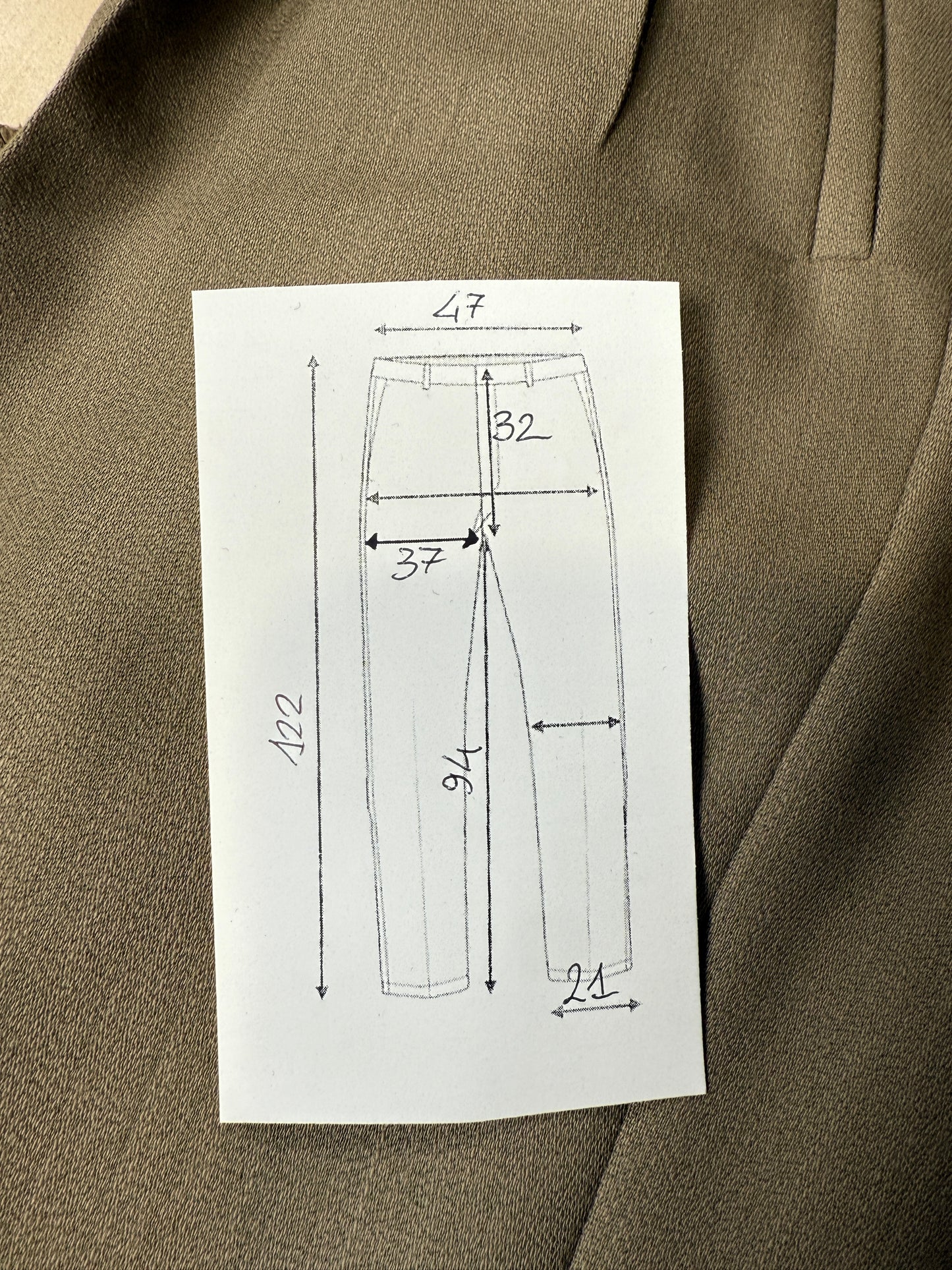 Pantaloni anni ‘80 lana pettinata cachi - tg. 52/54