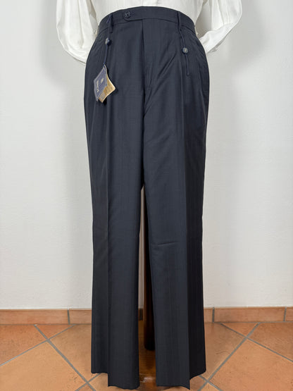 Pantalone in fresco lana blu gessato (NOS) - tg. 48