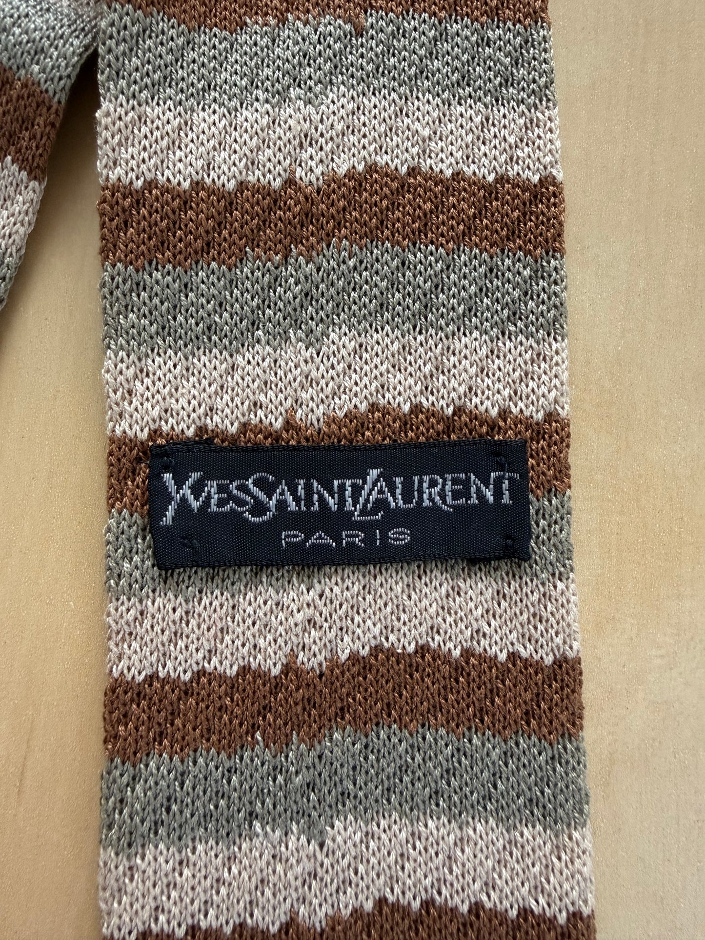 Cravatta Yves Saint Laurent maglia di cotone a righe