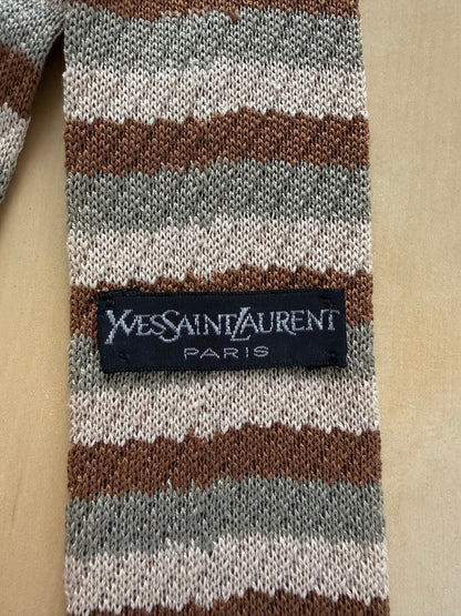 Cravatta Yves Saint Laurent maglia di cotone a righe