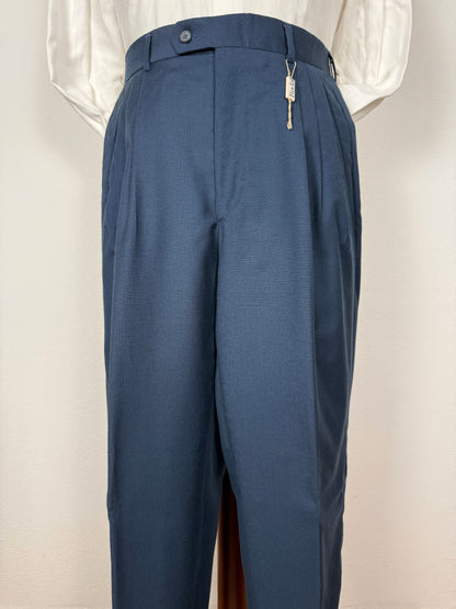 Pantalone anni ‘80 in fresco lana color petrolio (NOS) - tg. 46