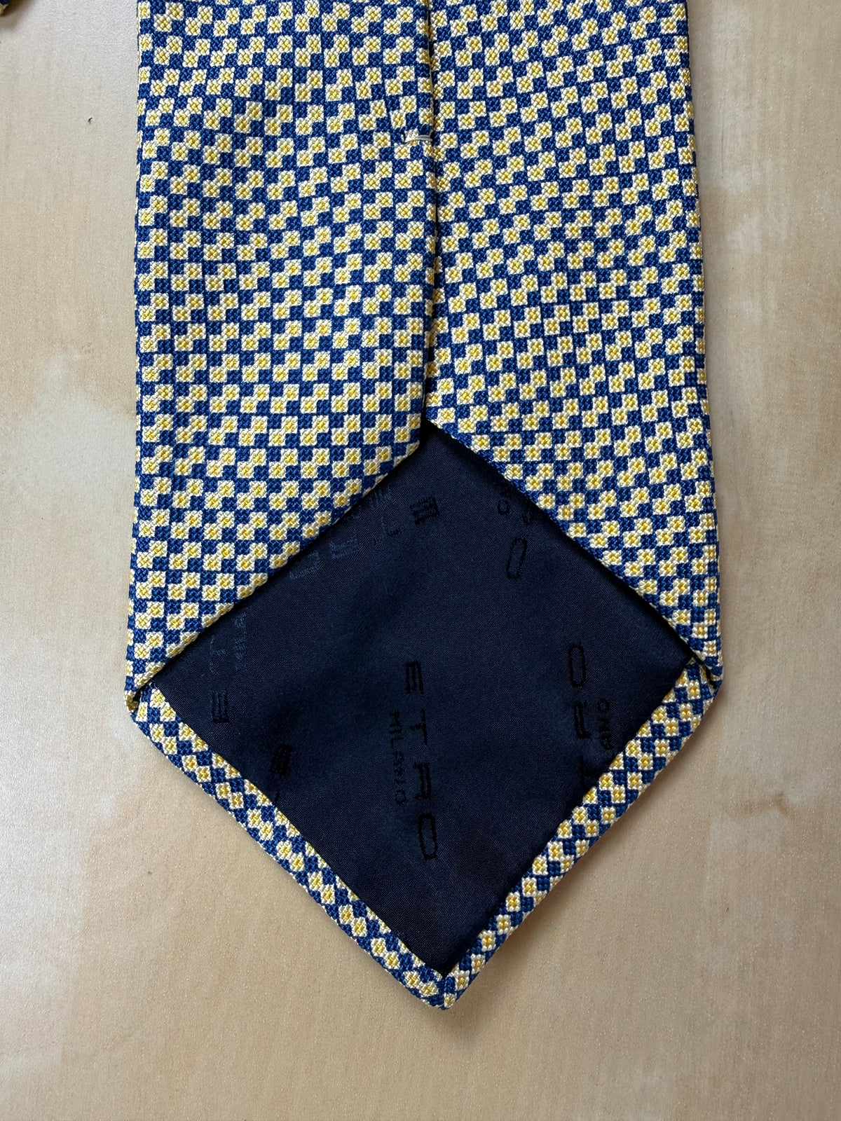 Cravatta Etro quadretti giallo e blu