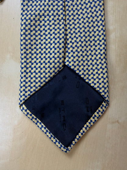 Cravatta Etro quadretti giallo e blu