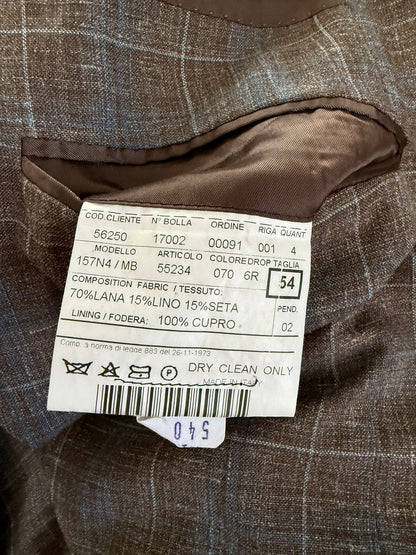 Giacca estiva quadri lana seta e lino - tg. 54