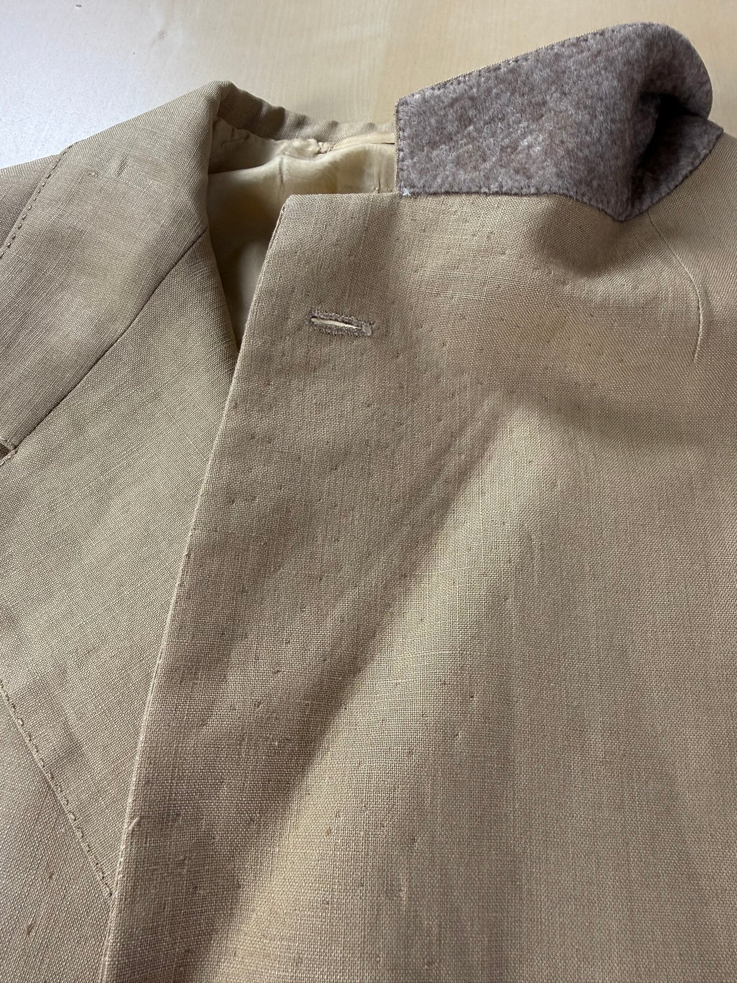 Completo sartoriale F. Di Marco lino irlandese beige - tg. 52 corta