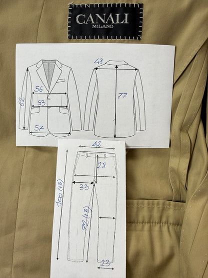 Completo Canali anni '90 twill di cotone beige - tg. 50