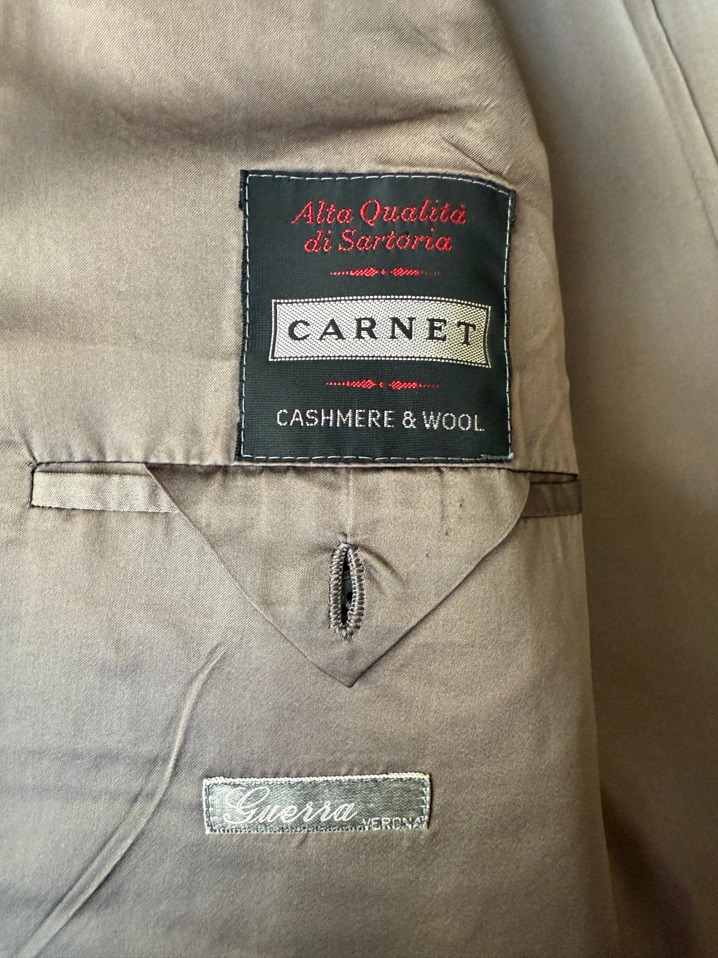 Giacca doppiopetto sartoriale anni '90 in grisaglia - tg. 56