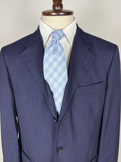 Giacca De Paz fresco lana blu gessato - tg. 50