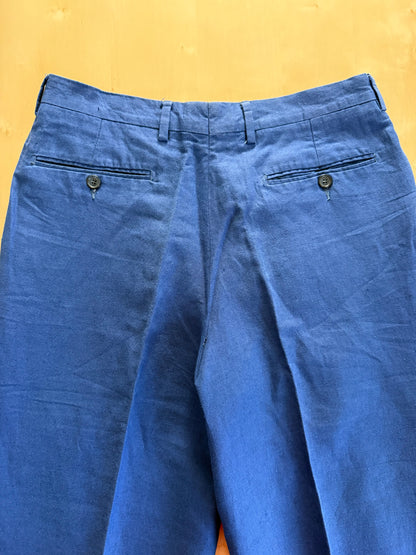 Pantaloni in lino anni '80 blu cobalto - tg. 46