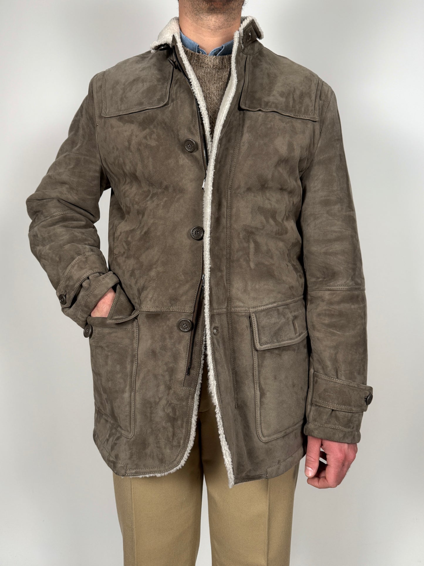 Cappotto shearling agnello Ermenegildo Zegna - tg. 46-48 (M)