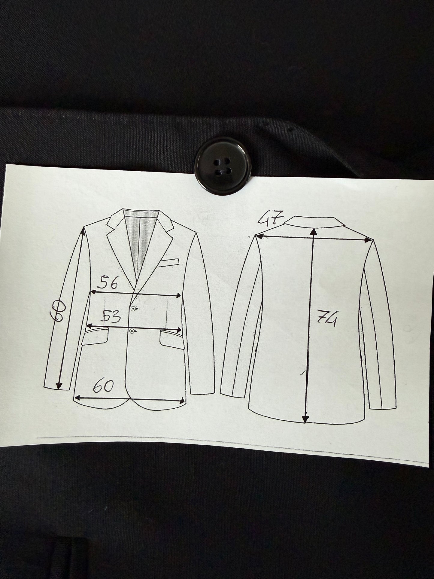 Giacca fresco lana blu mono bottone revers a lancia - tg. 50/52 corta