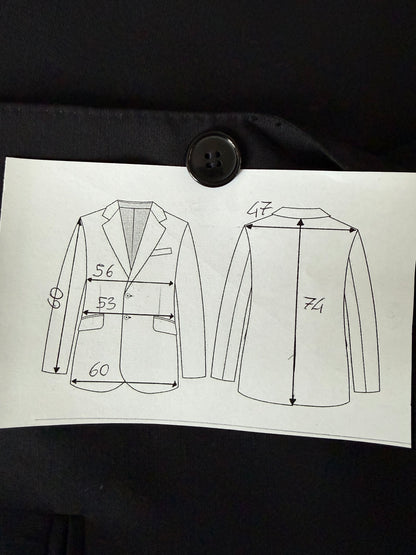 Giacca fresco lana blu mono bottone revers a lancia - tg. 50/52 corta