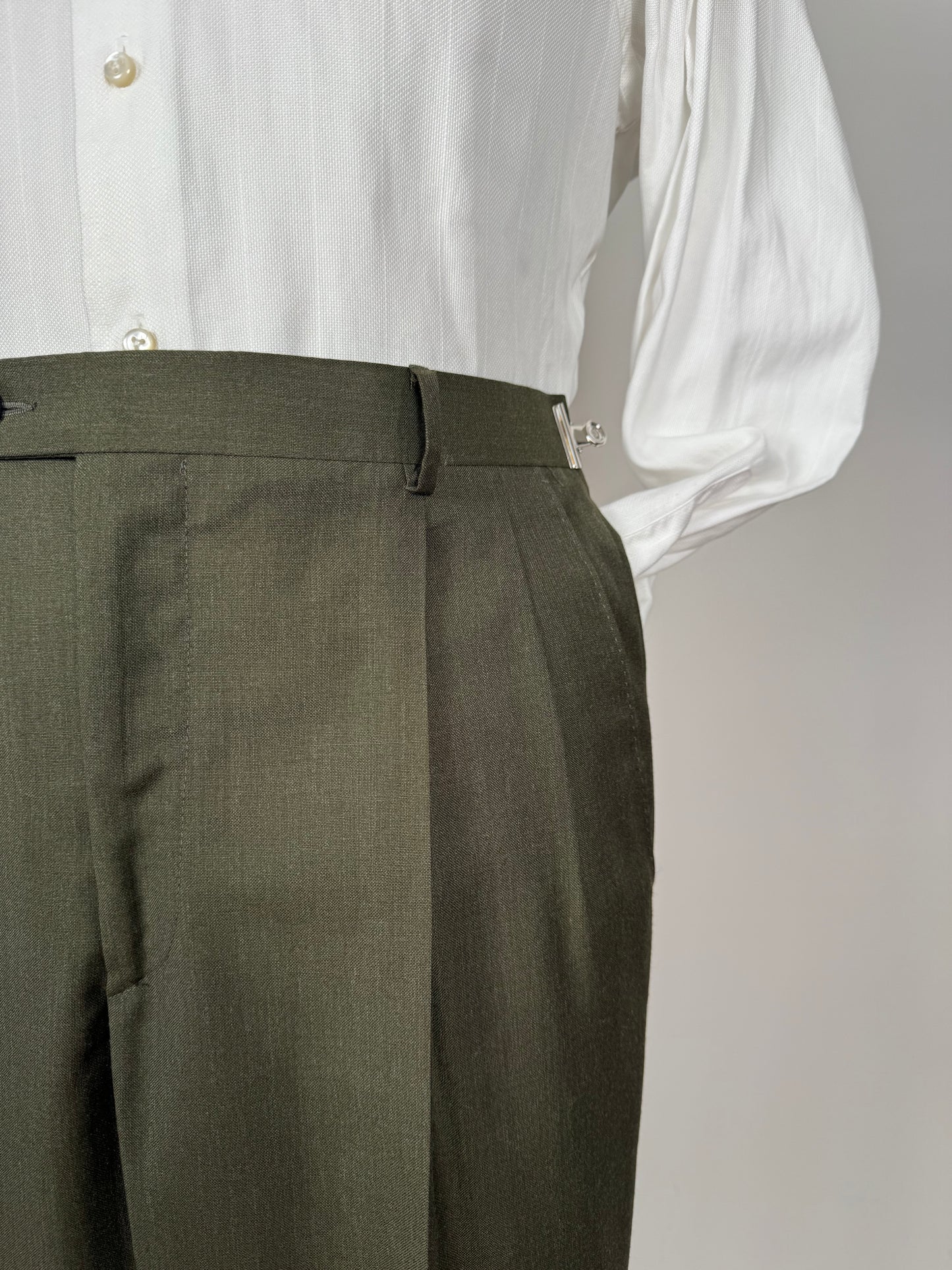 Pantaloni fresco lana verde scuro - tg. 48/50