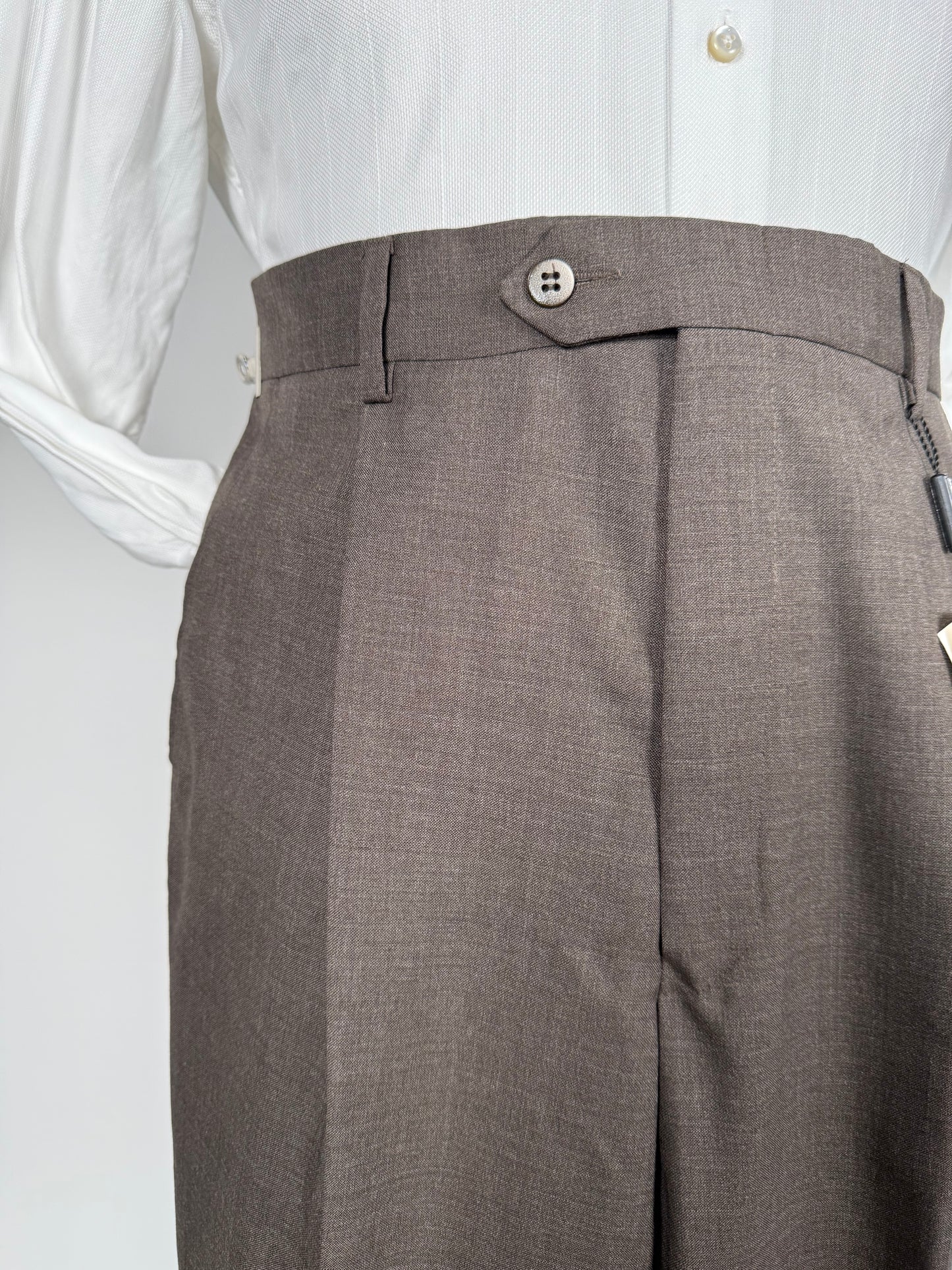 Pantaloni fresco lana marrone anni ‘90 (NOS) - tg. 48