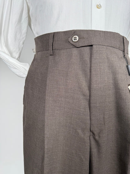 Pantaloni fresco lana marrone anni ‘90 (NOS) - tg. 48