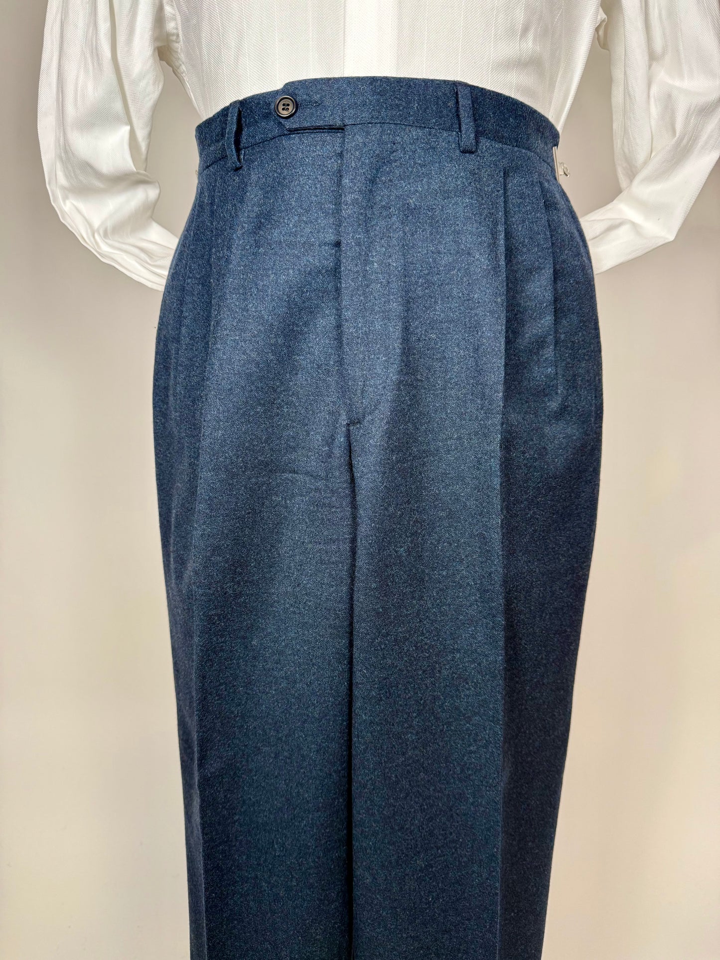 Completo anni ‘80 tessuto Loro Piana flanella lana e cashmere - tg. 50