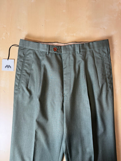 Pantaloni fresco lana verde scuro anni '80 (NOS) - tg. 50