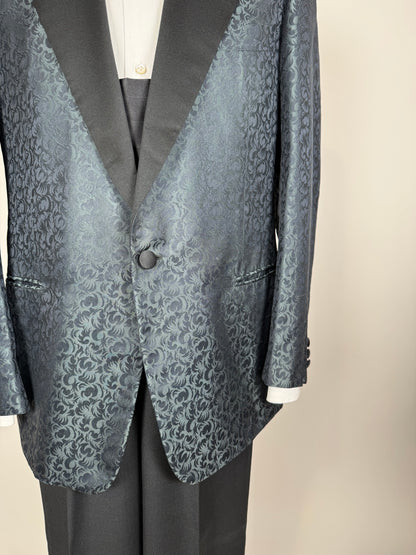 Giacca da smoking Pal Zileri anni '80 in seta shantung damascata - tg. 52