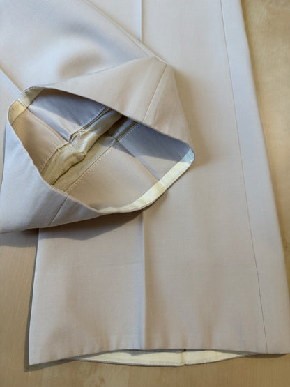 Completo sartoriale anni '70 a zampa in twill color panna - tg. 44/46