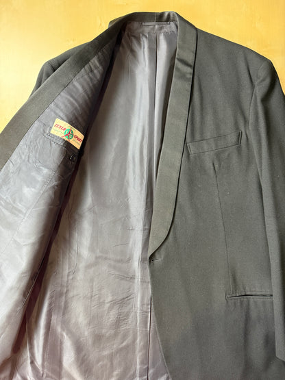 Smoking anni ‘50/‘60 monopetto revers a scialle - tg. 56/58 lunga