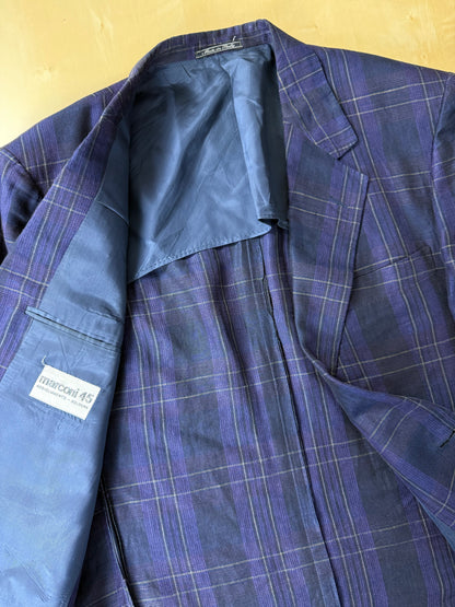 Giacca in lino tartan viola anni '80 - tg. 52