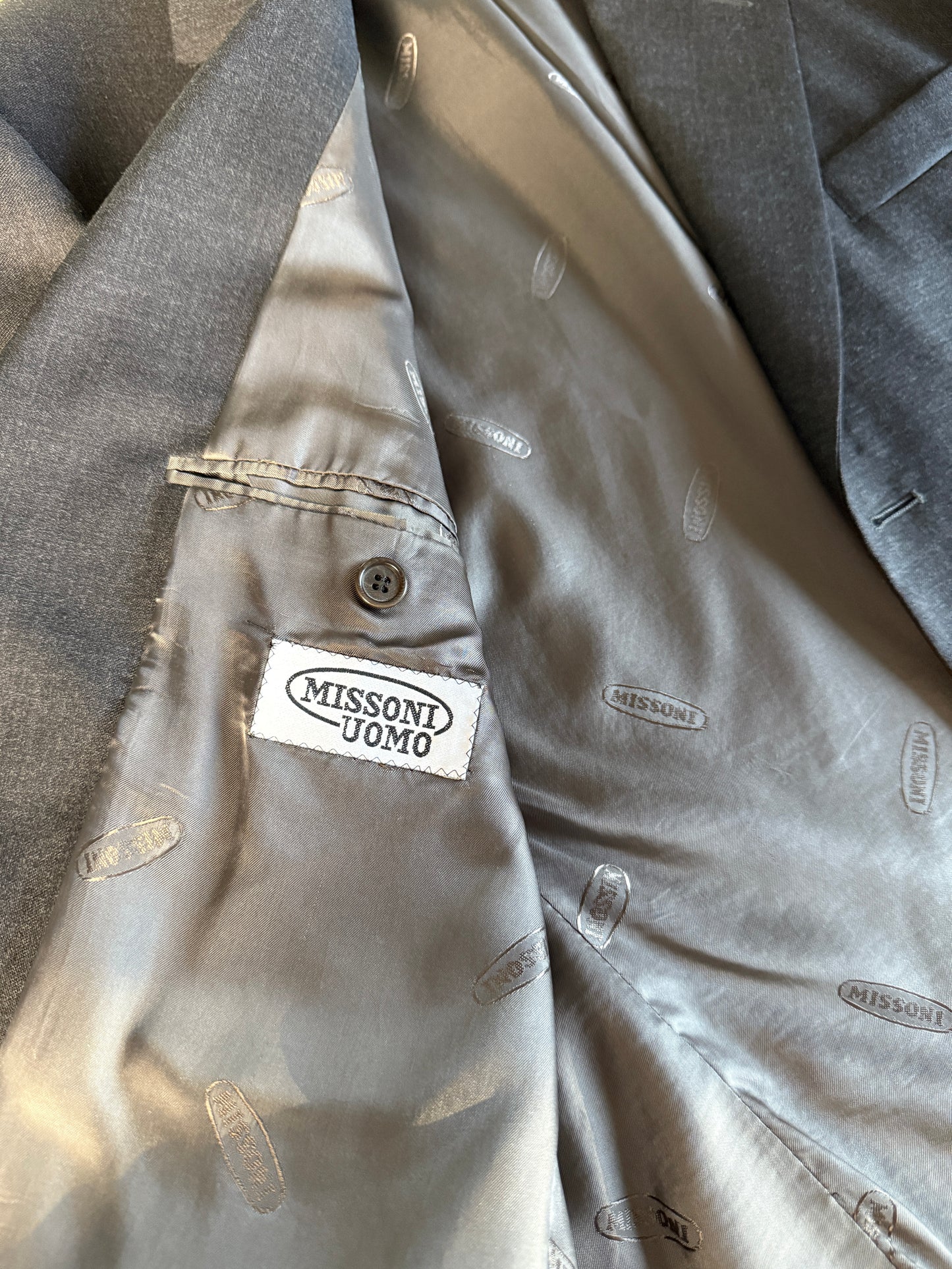 Giacca Missoni anni '80 lana pettinata grigio antracite - tg. 52