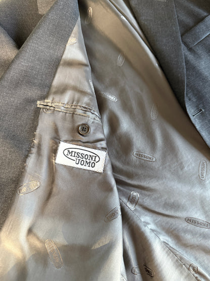 Giacca Missoni anni '80 lana pettinata grigio antracite - tg. 52