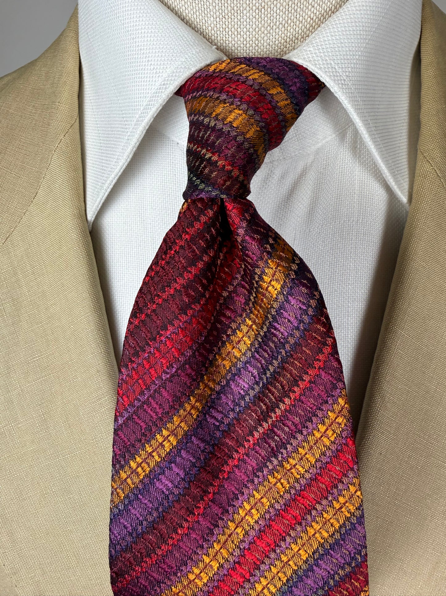 Cravatta Missoni righe rosso viola