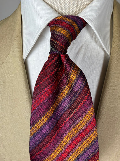 Cravatta Missoni righe rosso viola